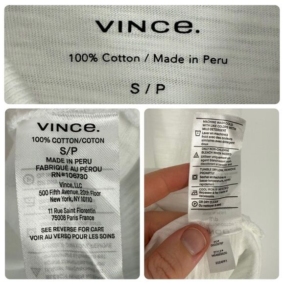 Vince Short Sleeve Slub Polo in White | Small - Picture 7 of 7